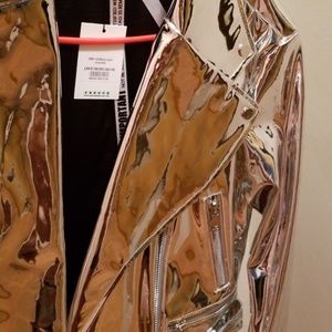 Faux leather moto jacket